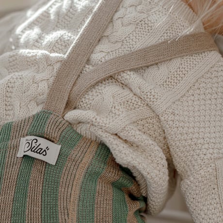 SILLY Silas Footless Collection_Matcha × Peanut Striped