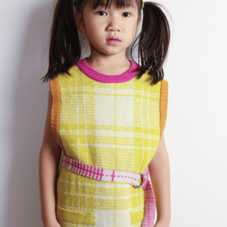 LIGNE NOIRE ENFANTS_ TARTAN DRESS (RED/Yellow) / 1,2,4years
