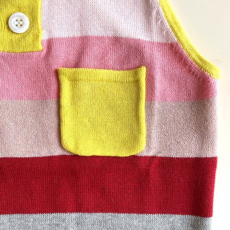 LIGNE NOIRE ENFANTS_ TANK TOP STRIPES (Vintage Pink/Multi) / 6years