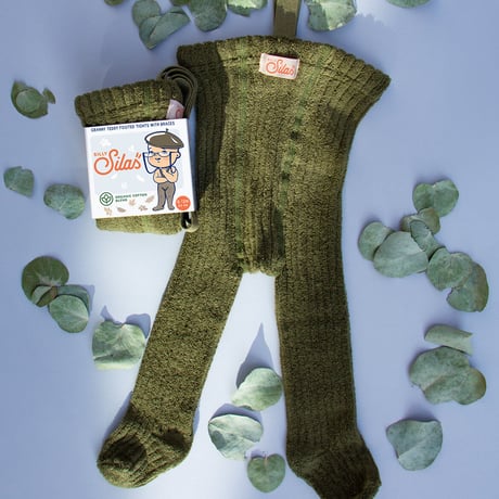 SILLY Silas Granny Teddy Warmy Tights Collection_Olive