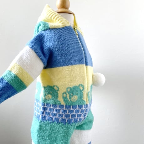 bear knitting snowsuit