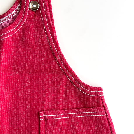 70s denim dress_ RED (dead stock) / 2years・92cm