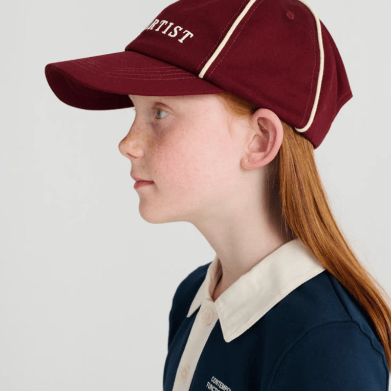 Peate cap burgundy キャップ 赤 TRUE ARTIST_Cap (Peat Black,Ivory White,Blue Bl