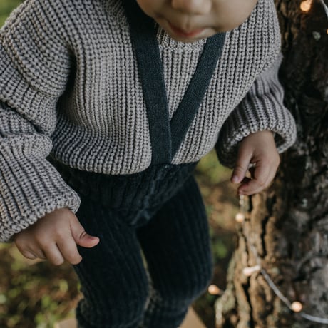 SILLY Silas Granny Teddy Warmy Footless Collection_Dark Grey Blend
