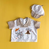 70s embroidery shirts&cap set