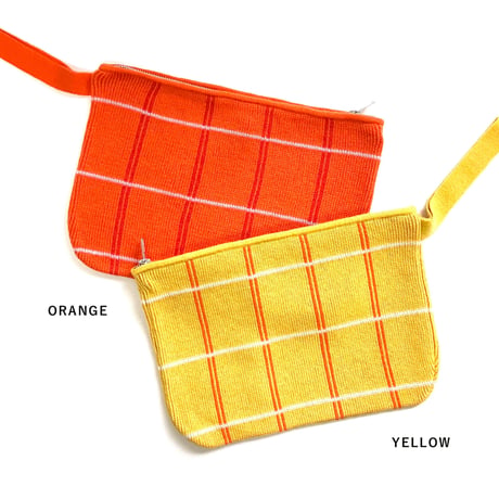 LIGNE NOIRE E._TARTAN ZIP POCHETTE (YELLOW/ORANGE)