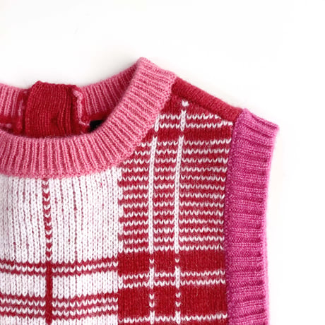 LIGNE NOIRE ENFANTS_ TARTAN DRESS (RED/Yellow) / 1,2,4years