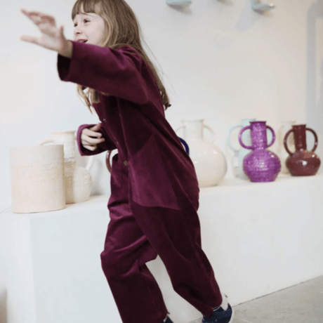 Eshvikids_OVERALL (BURGUNDY/LAVENDER) / 3,4,5,6years