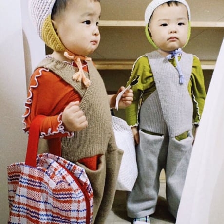 NAMUUU_CROSSNECK OVERALLS (Camel/Poppy Red/Olive) / 4years