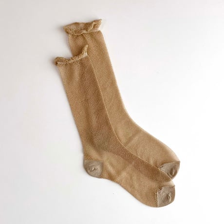 2e CHESTS×MARCOMONDE_GLITTER SHEER LADYS socks (Gold,L.Blue,Coral,White)
