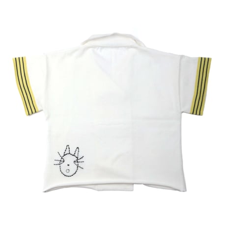 LIGNE NOIRE ENFANTS_ SHIRT WHITE CAT EMBROIDERY / 6years