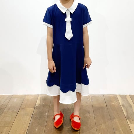 navy&white dress (dead stock) / 12years