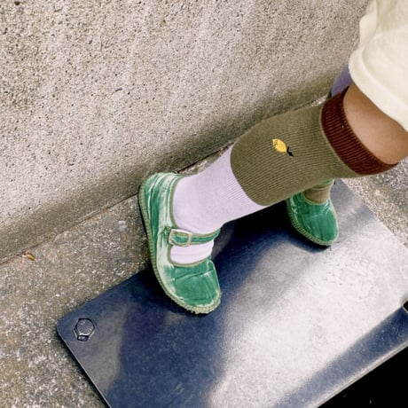 Sticky Lemon_Knee high socks (gingham,colourblocking) / 13-14.6,15.2-16.8,17.1-19.1cm