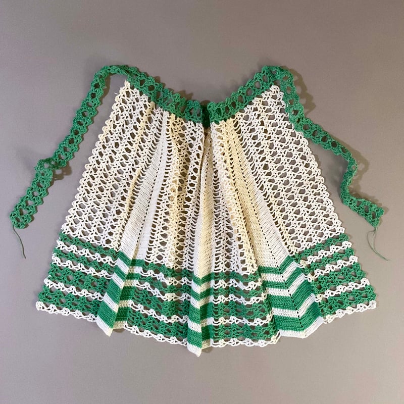 60s crochet apron (Red) | 2e CHESTS