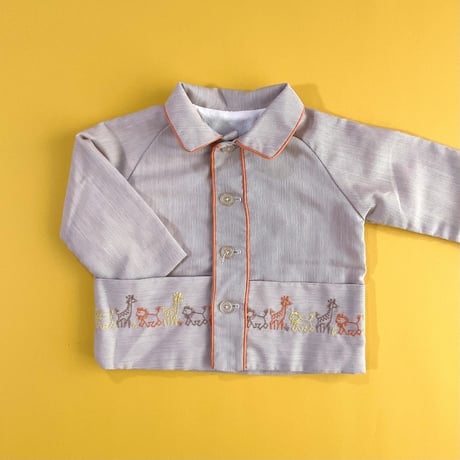 animal embroidery tops&pants outfit
