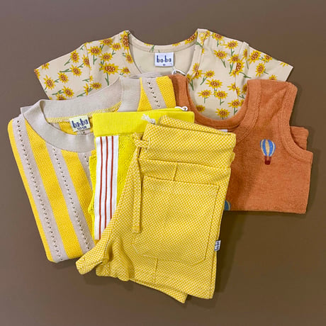 Ba*Ba kidswear_Knit Shirt (YELLOW,GREEN BLUE) / 5-6,7-8years