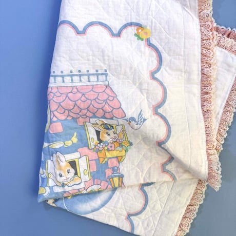 rabbits quilted mat