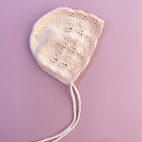 RKO_Lace Bonnet Hat (Peach,Pink) / 3-6.6-12months