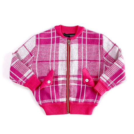 LIGNE NOIRE ENFANTS_ TARTAN JACKET (Fuxia/Gold Beige) / 2years
