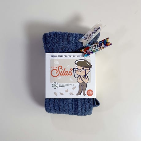 SILLY Silas Granny Teddy Warmy Footless Collection_Steel Blue