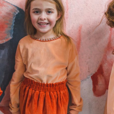 Ba*Ba kidswear_Long Sleeve (VELVET PEACH/BLOCKS) / 110,116cm