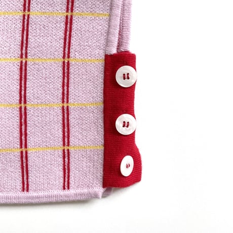 LIGNE NOIRE E._TARTAN HAT (PINK/RED)