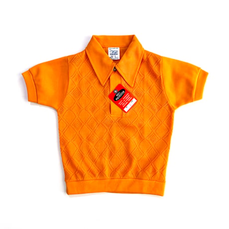 70s polo shirts (Orange,Blue,Brown) / 6years・116cm (dead stock)