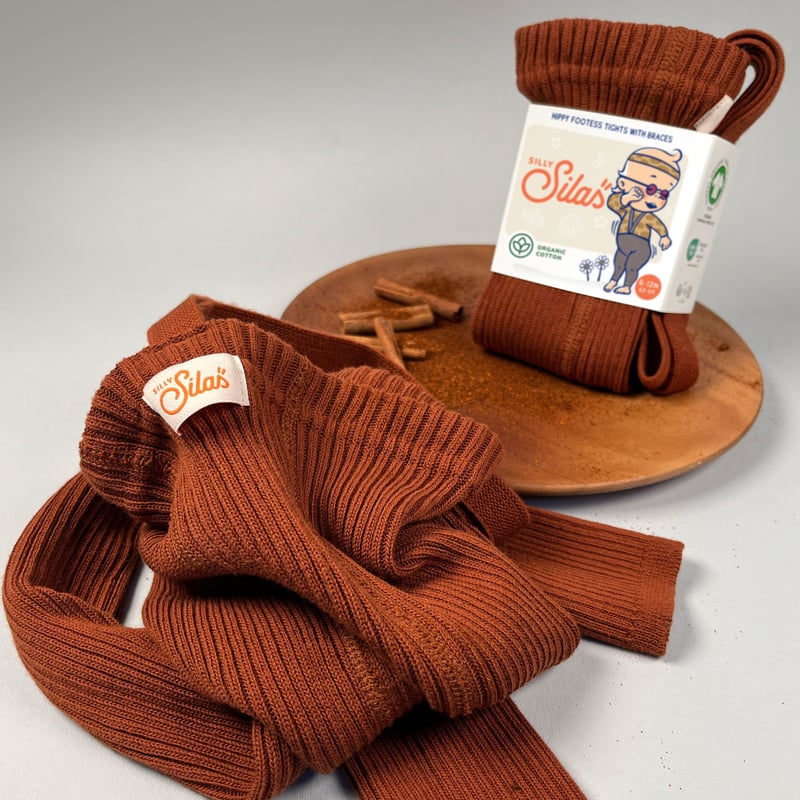 レッグウェア SillySilas Hippy Footless Tights / 1-2y SILLY Silas Hippy Footless Collection_Cinnamon