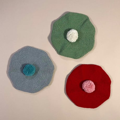 RKO_Beret Hat (GREY/RED) / 3-5years