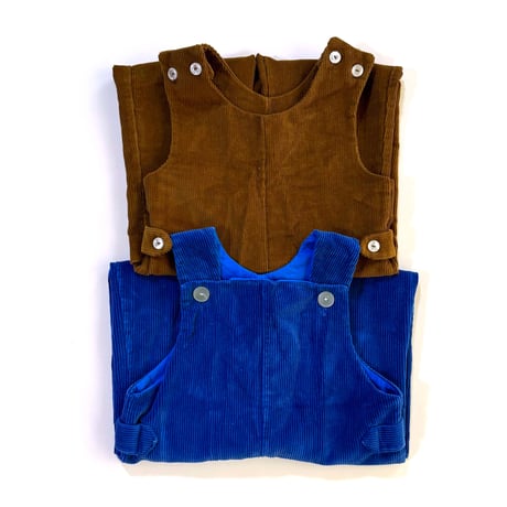 70s corduroy overalls (Blue,Brown) / 4years