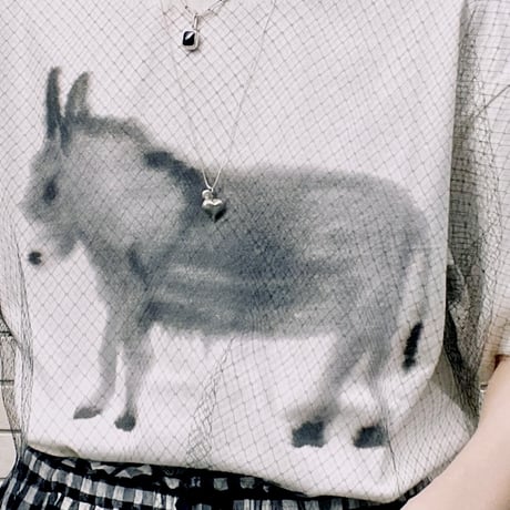 Wild Animals_UNISEX T-shirt (Donkey,Tree) / S