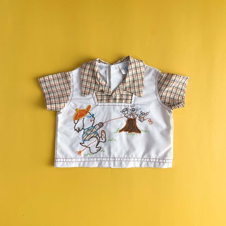 70s embroidery shirts&cap set