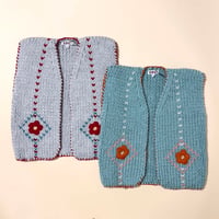 RKO_Floral Vest (GREY/BROWN/BLUE) / 3-4,5-6years