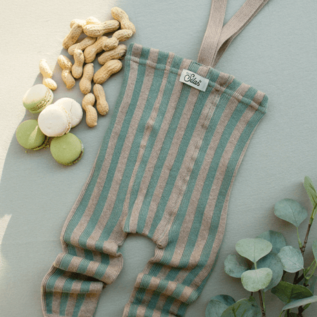 SILLY Silas Footless Collection_Matcha × Peanut Striped