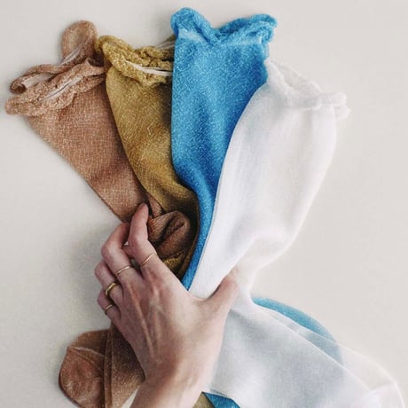 2e CHESTS×MARCOMONDE_GLITTER SHEER LADYS socks (Gold,L.Blue,Coral,White)