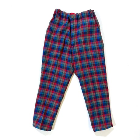 70s plaid pants / 120cm