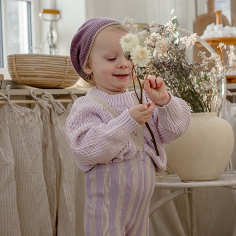 SILLY Silas Footless Collection_Lavender × Cream Striped