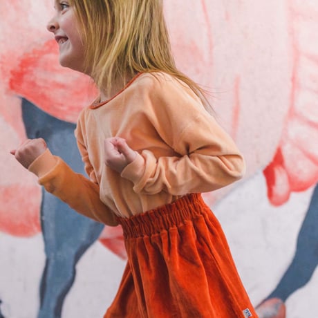 Ba*Ba kidswear_Long Sleeve (VELVET PEACH/BLOCKS) / 110,116cm