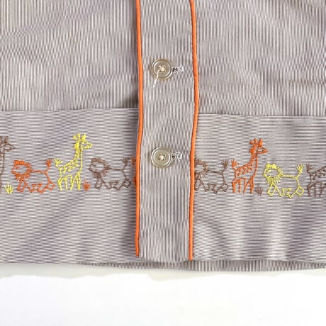 animal embroidery tops&pants outfit
