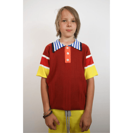 LIGNE NOIRE ENFANTS_ POLO (Light Blue/Red) / 6years