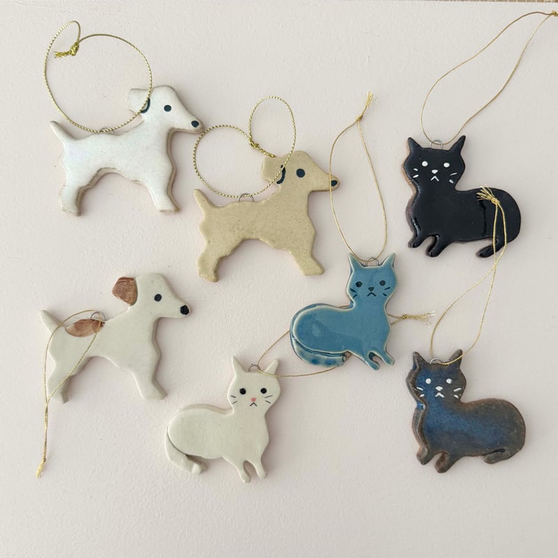 Canako Inoue_陶器オーナメント (いぬ,ねこ) | 2e CHESTS