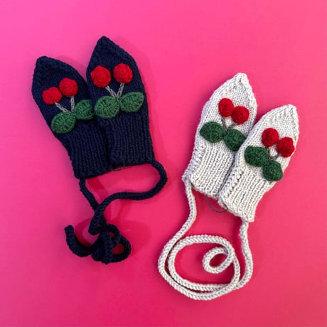 RKO_Cherry Mittens (NAVY) / 5-6years