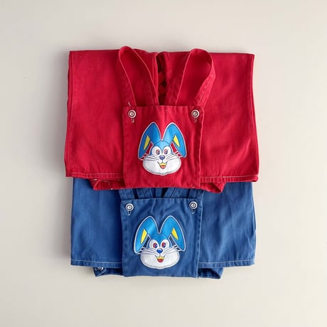 70s rabbit overalls (RED/BLUE) / 2-3years