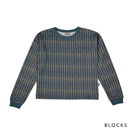 Ba*Ba kidswear_Long Sleeve (VELVET PEACH/BLOCKS) / 110,116cm