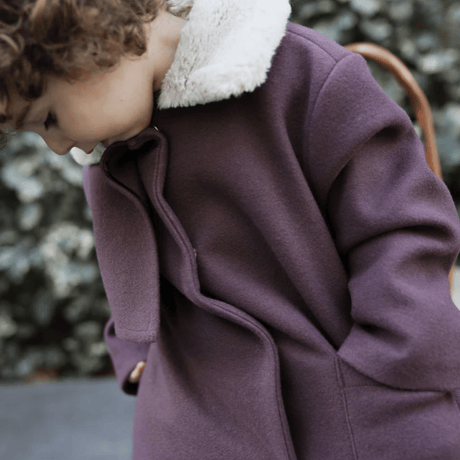 Eshvikids_FOX FUR COAT (BURGUNDY/GREEN) / 3,4,5,6years
