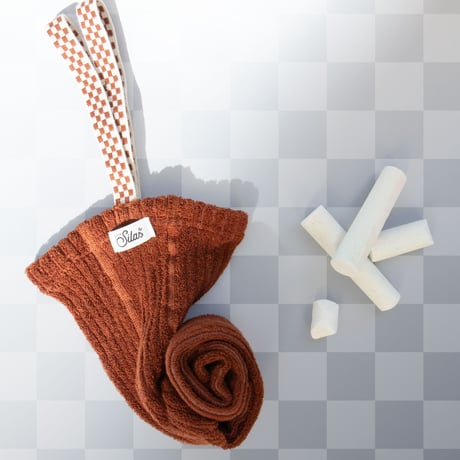 SILLY Silas Granny Teddy Warmy Footless Collection_Cinnamon Checked