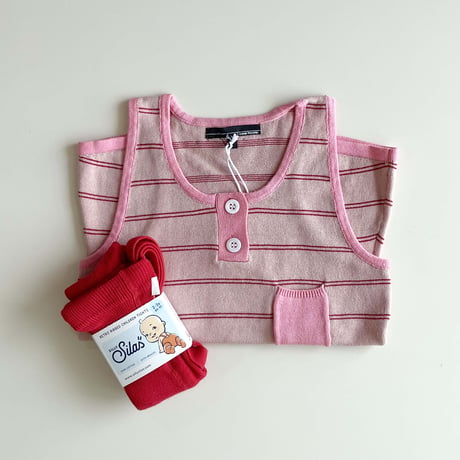 LIGNE NOIRE ENFANTS_ TANK TOP STRIPES (Vintage Pink/Multi) / 6years