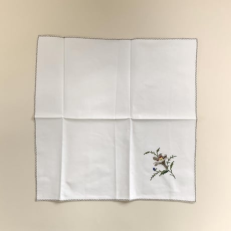 flower embroidery handkerchief (dead stock)