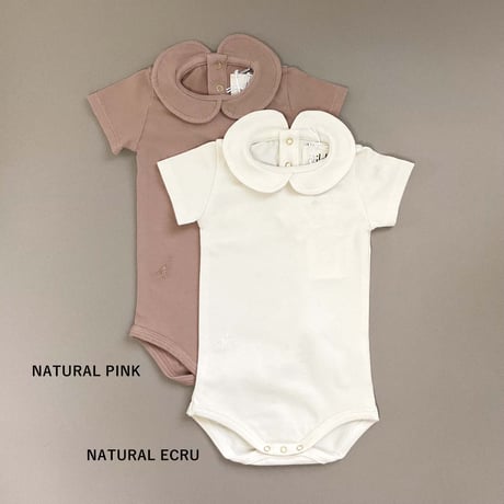 Vild-House of Little_COLLARED BODYSUIT (NATURAL ECRU/NATURAL PINK) / 3-6,9-12months