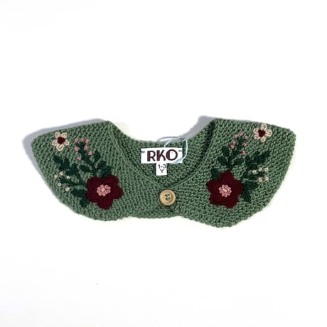 RKO_Embroidery Collar (GREY/GREEN/RED) / 1-3,3-5years